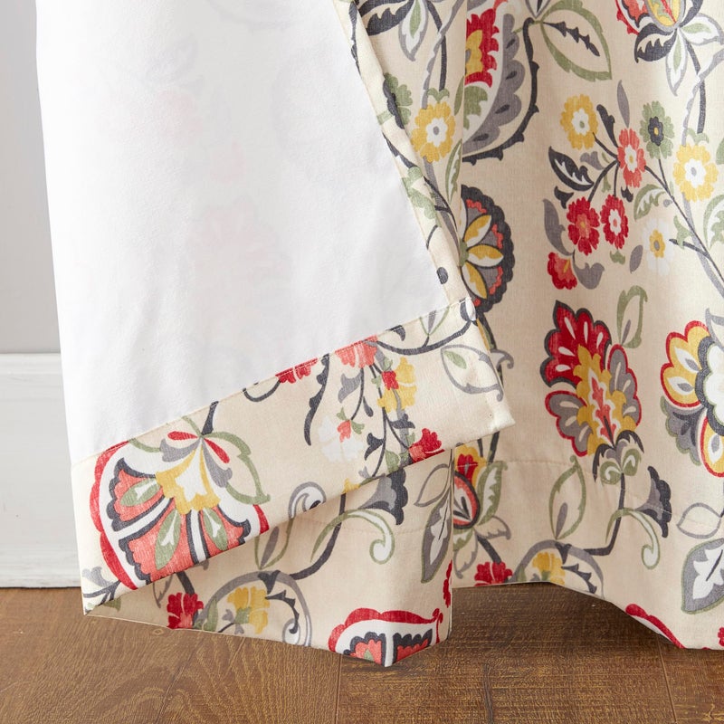Sun Zero Jorah Botanical Print Thermal Insulated Energy Efficient Grommet Curtain Panel, 40" x 63", Linen - Image 3